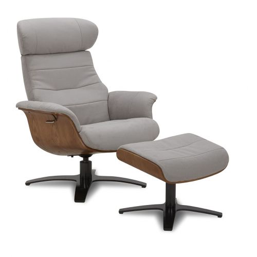 copy of Fauteuil et Pouf relax manuel - Tissu et Chêne Naturel - Aludra