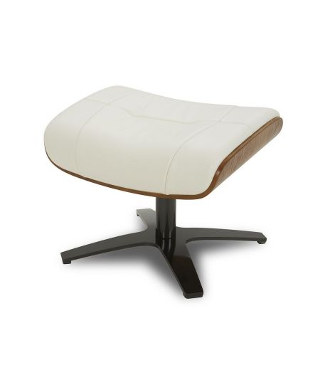 copy of Sillón y puf de piel roja y roble natural - NAOS