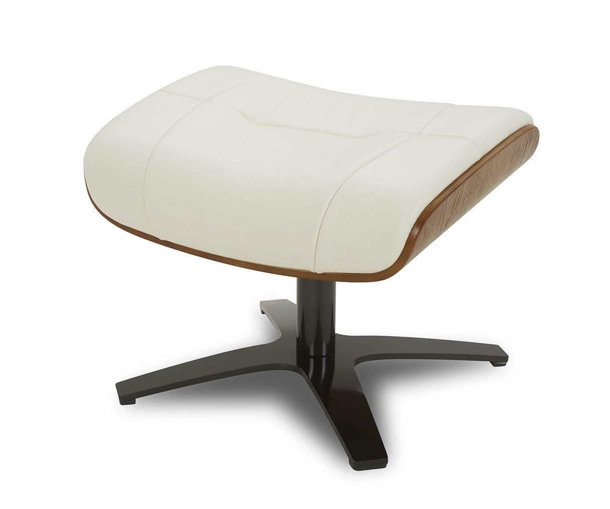 copy of Sillón y puf de piel roja y roble natural - NAOS