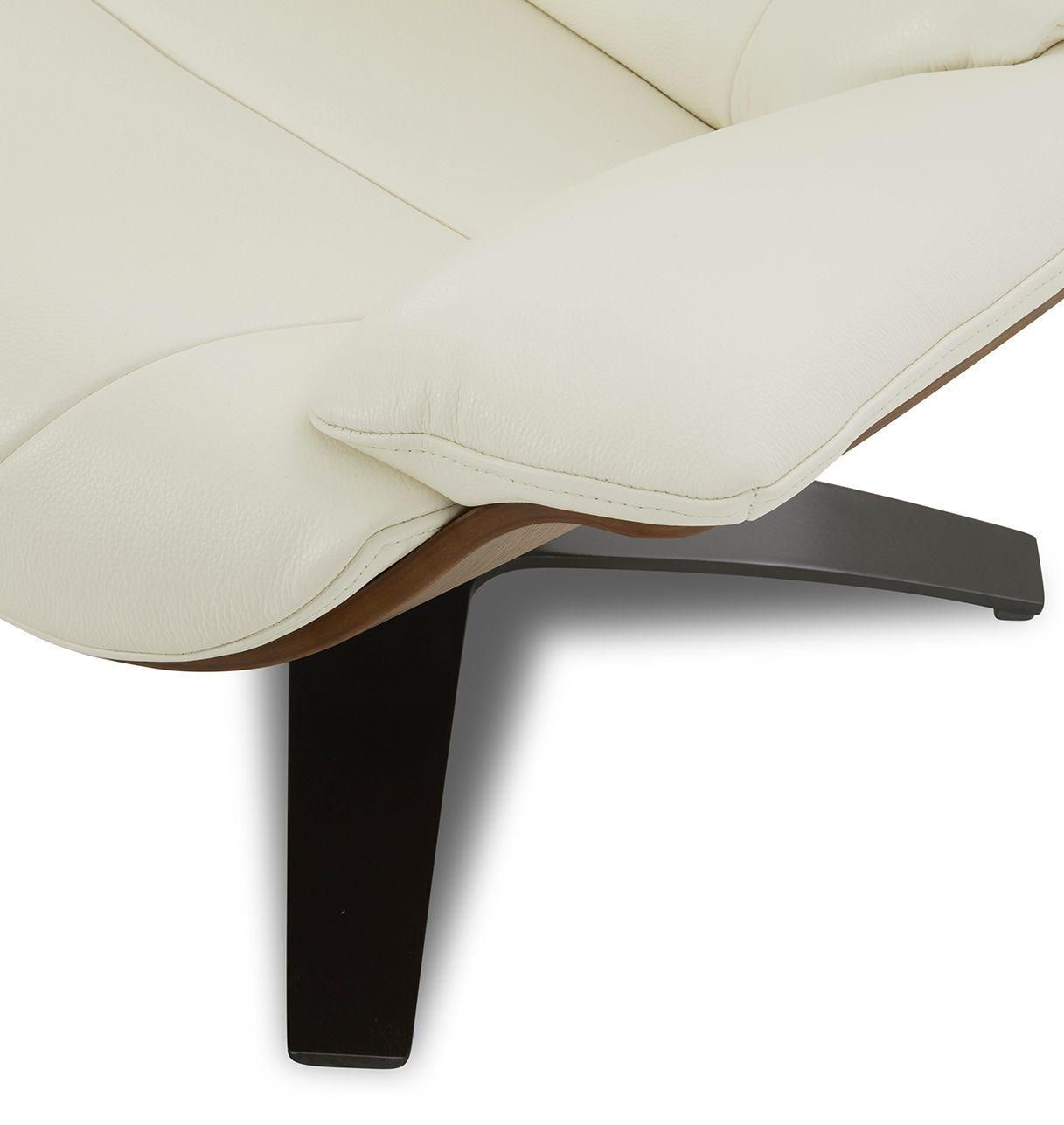 copy of Sillón y puf de piel roja y roble natural - NAOS