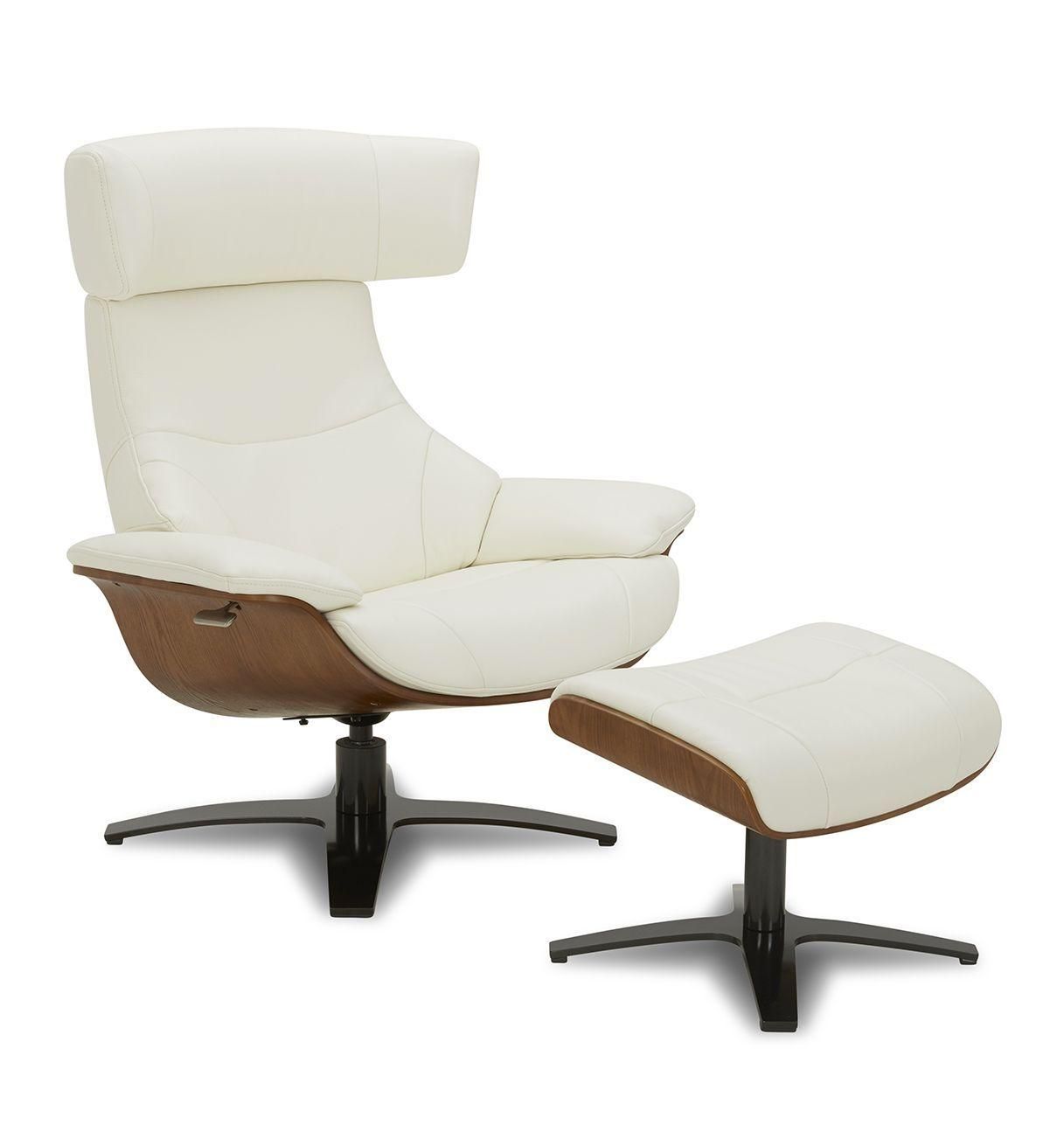 copy of Sillón y puf de piel roja y roble natural - NAOS