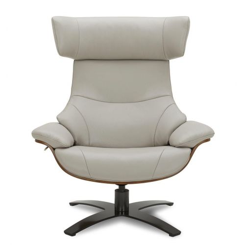 copy of Sillón y puf de piel roja y roble natural - NAOS