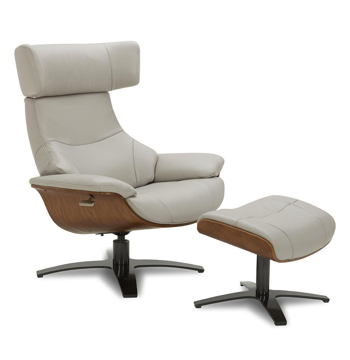 copy of Sillón y puf de piel roja y roble natural - NAOS