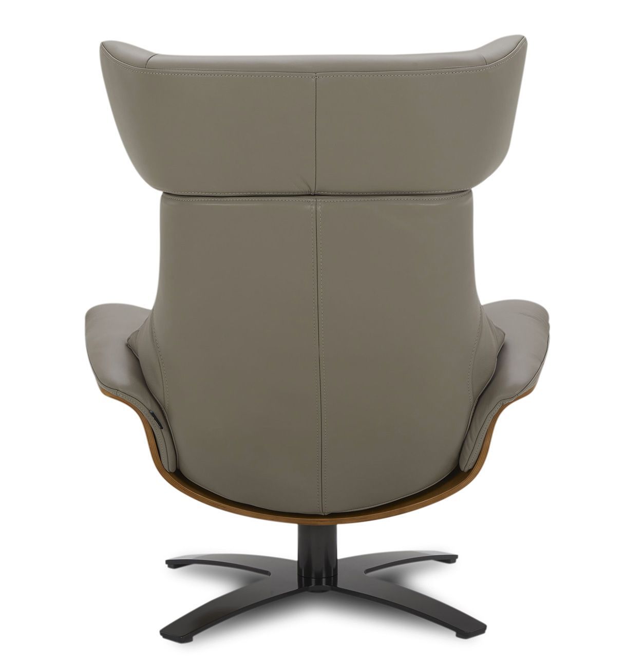 copy of Sillón y puf de piel roja y roble natural - NAOS