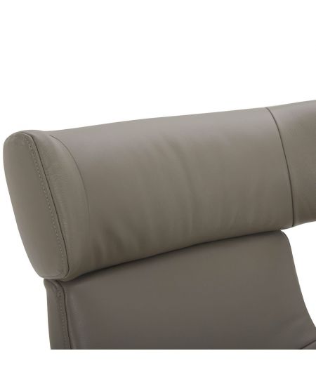 copy of Sillón y puf de piel roja y roble natural - NAOS