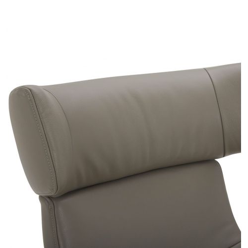 copy of Sillón y puf de piel roja y roble natural - NAOS