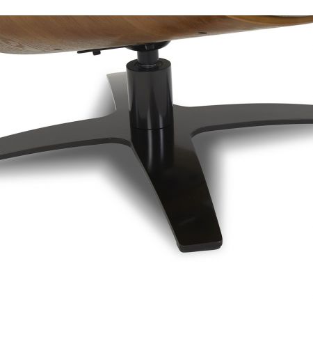 copy of Sillón y puf de piel roja y roble natural - NAOS