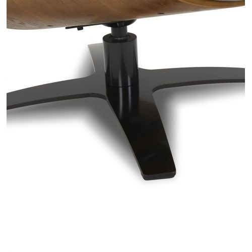 copy of Sillón y puf de piel roja y roble natural - NAOS