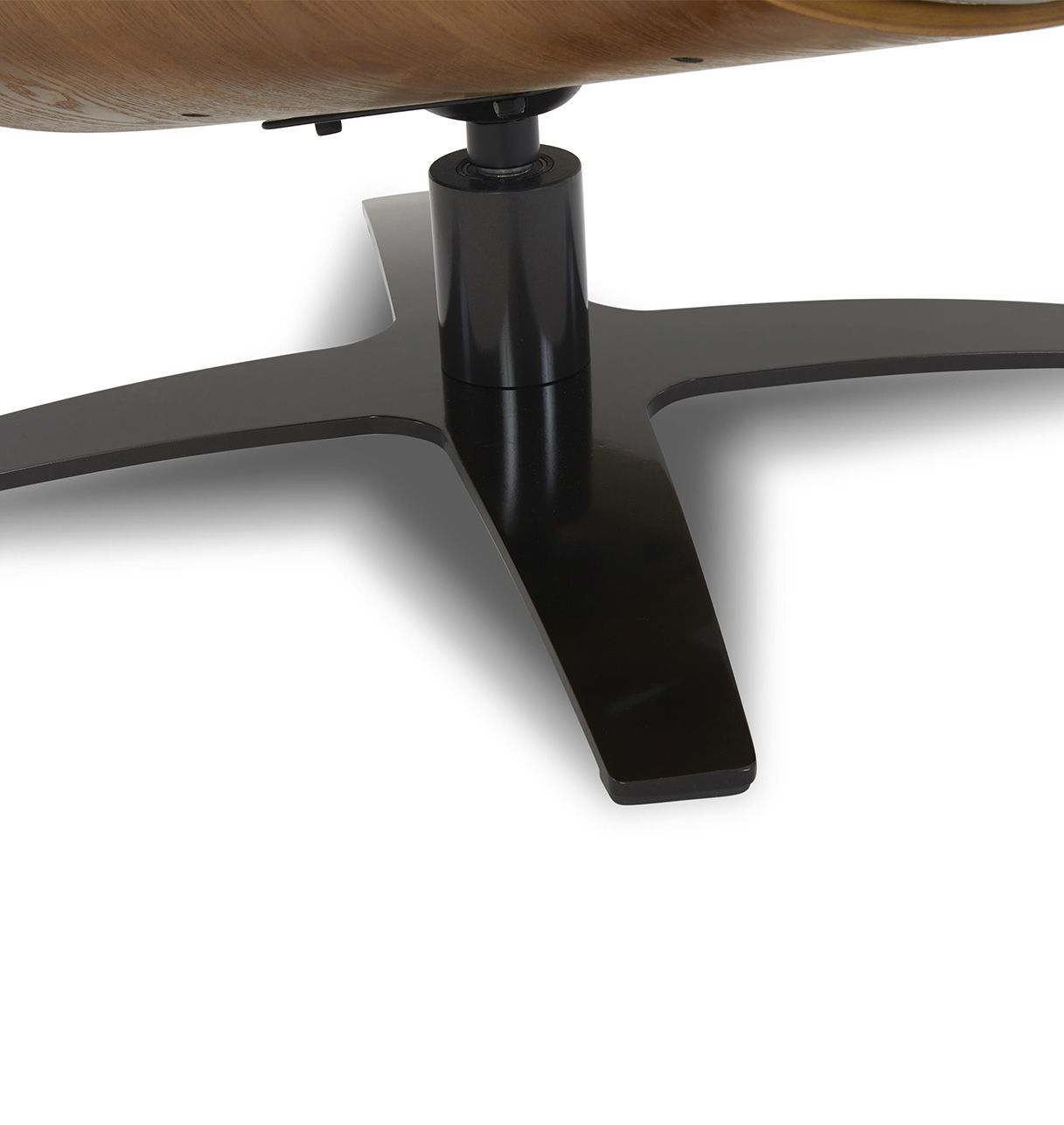 copy of Sillón y puf de piel roja y roble natural - NAOS