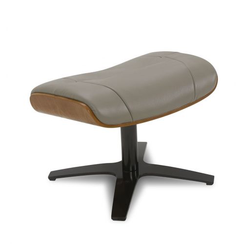 copy of Sillón y puf de piel roja y roble natural - NAOS