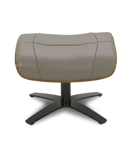 copy of Sillón y puf de piel roja y roble natural - NAOS