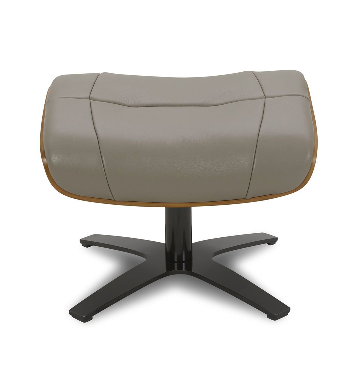 copy of Sillón y puf de piel roja y roble natural - NAOS