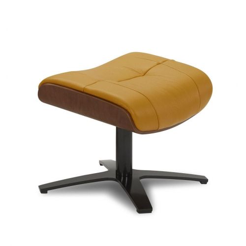 copy of Sillón y puf de piel roja y roble natural - NAOS