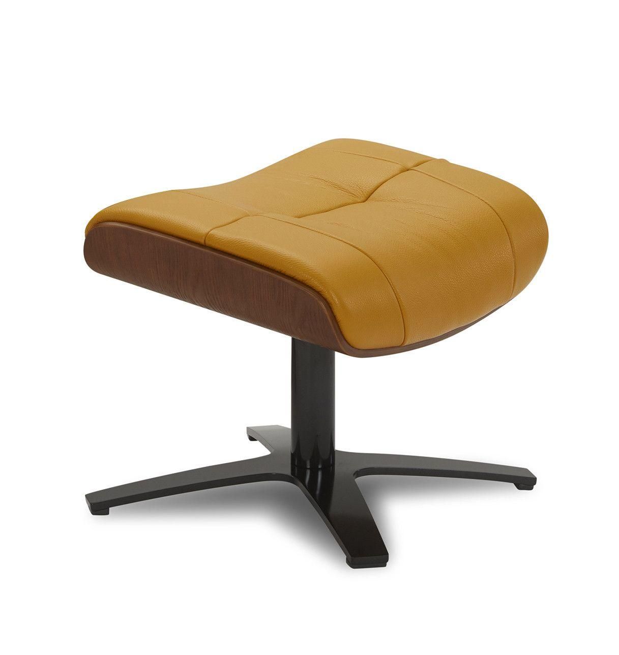 copy of Sillón y puf de piel roja y roble natural - NAOS