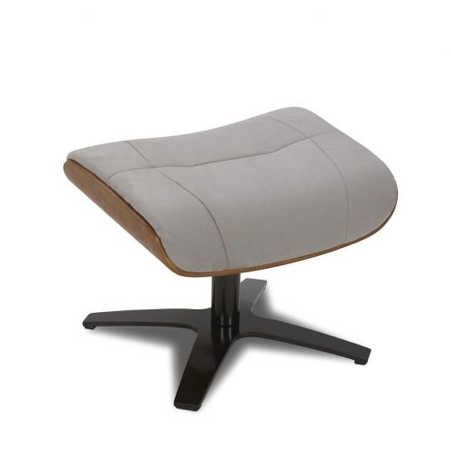 copy of Sillón y puf de piel roja y roble natural - NAOS