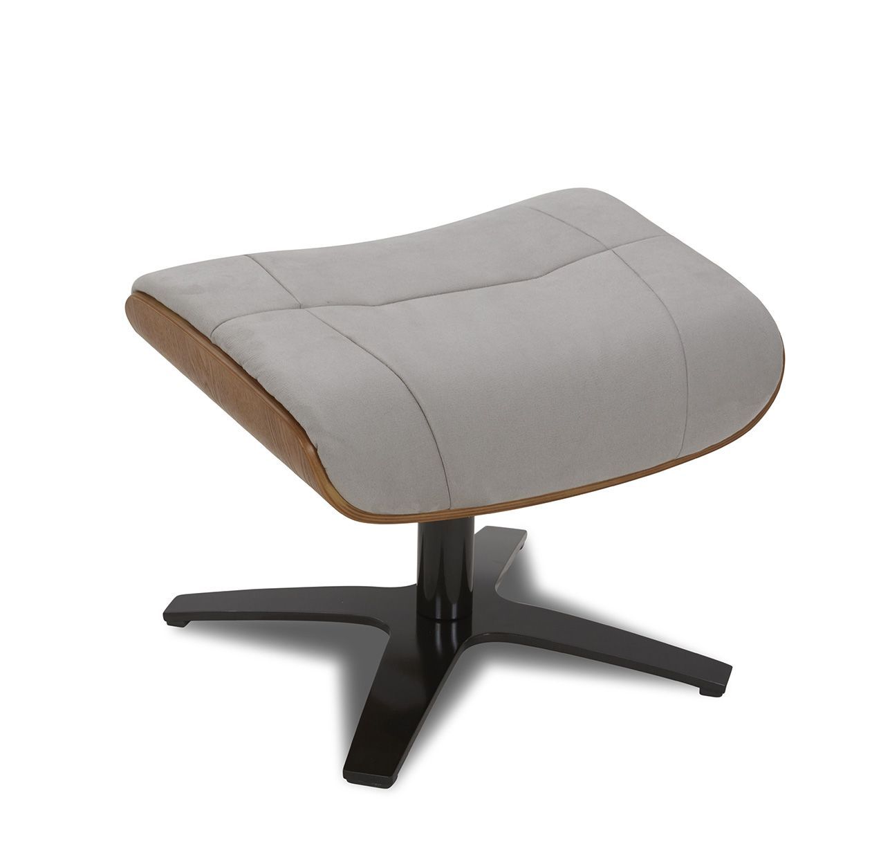 copy of Sillón y puf de piel roja y roble natural - NAOS