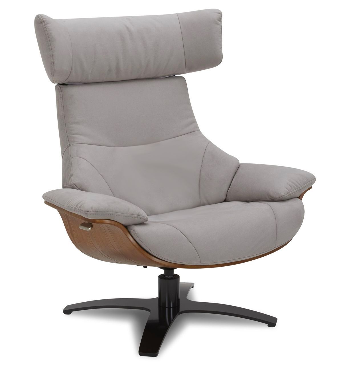 copy of Sillón y puf de piel roja y roble natural - NAOS