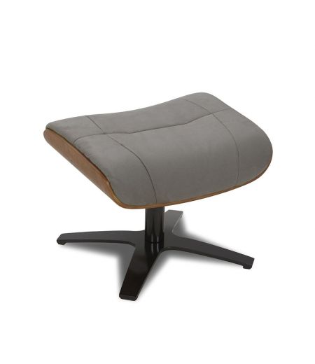 copy of Sillón y puf de piel roja y roble natural - NAOS