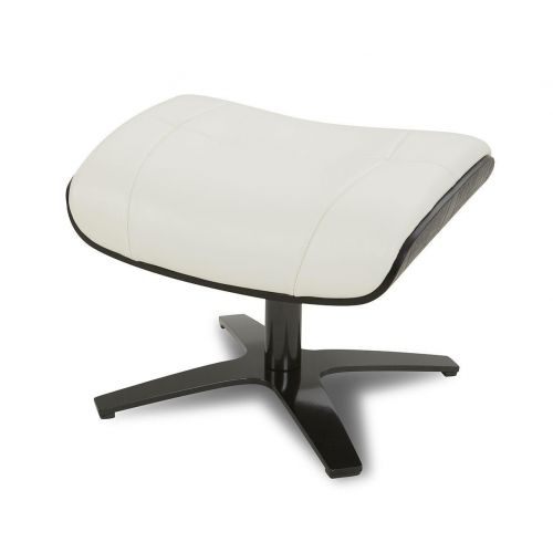 Ensemble fauteuil + pouf cuir et chêne noir - Naos