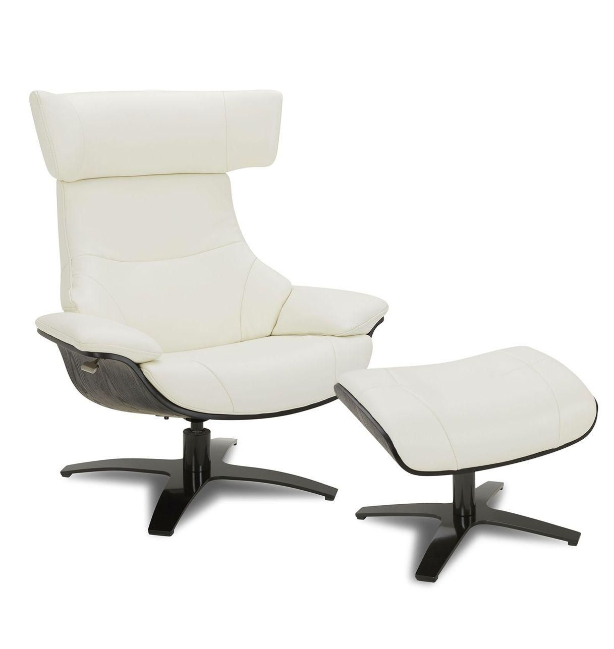 copy of Sillón y puf de piel roja y roble natural - NAOS