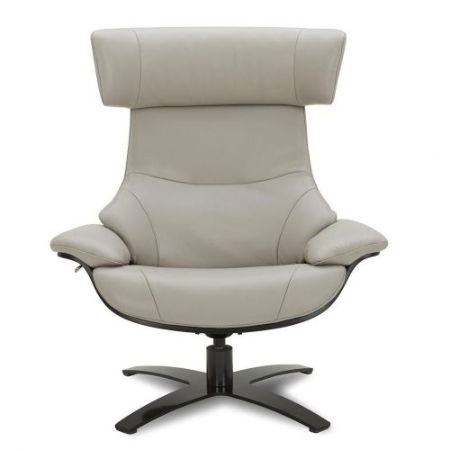 copy of Sillón y puf de piel roja y roble natural - NAOS