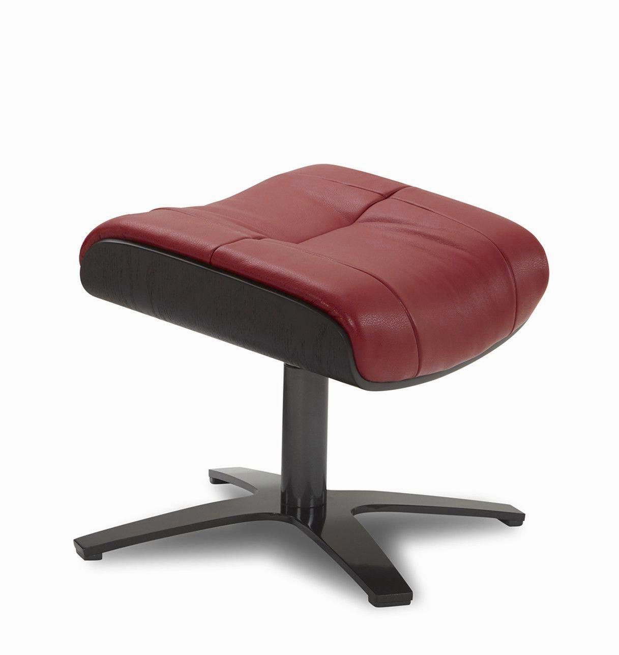 copy of Sillón y puf de piel roja y roble natural - NAOS