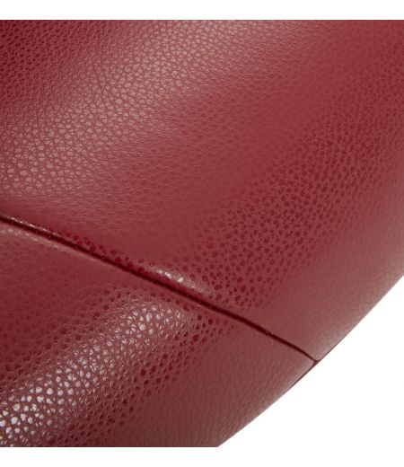 copy of Sillón y puf de piel roja y roble natural - NAOS