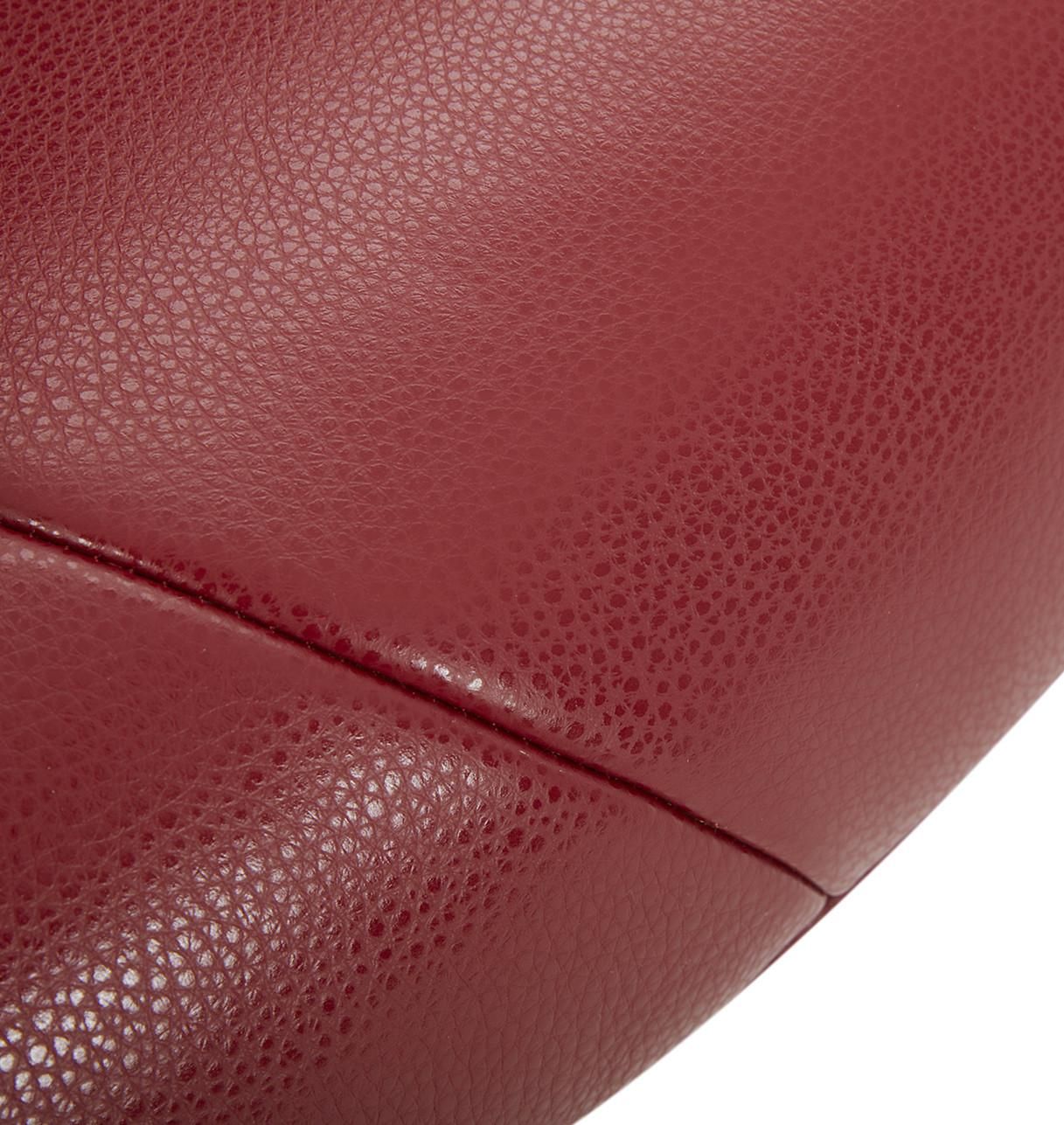 copy of Sillón y puf de piel roja y roble natural - NAOS