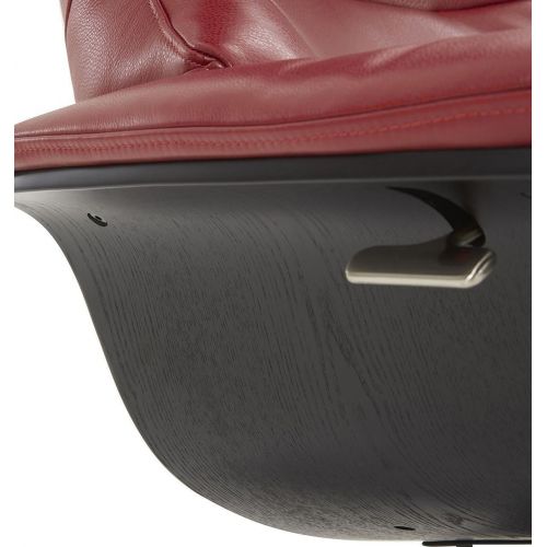 copy of Sillón y puf de piel roja y roble natural - NAOS