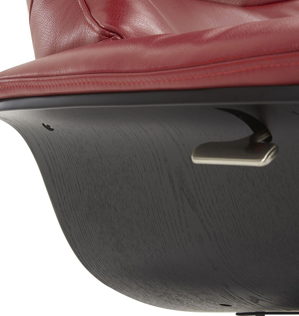 copy of Sillón y puf de piel roja y roble natural - NAOS