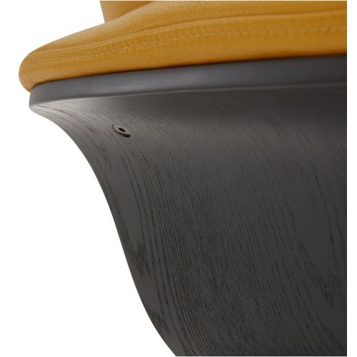 copy of Sillón y puf de piel roja y roble natural - NAOS