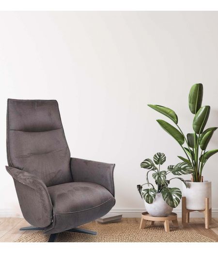 SATURNE - Sillón de relajación de diseño eléctrico con dos motores de microfibra