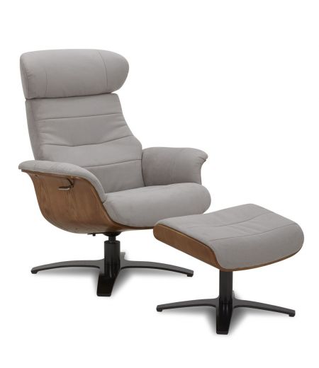 Fauteuil Microfibre et Chêne Naturel - Véga