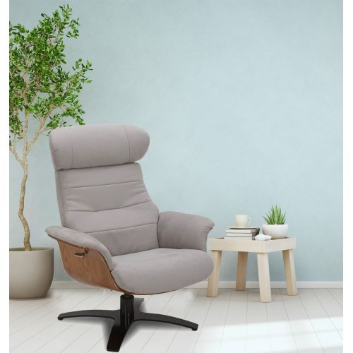 Fauteuil Microfibre et Chêne Naturel - Véga