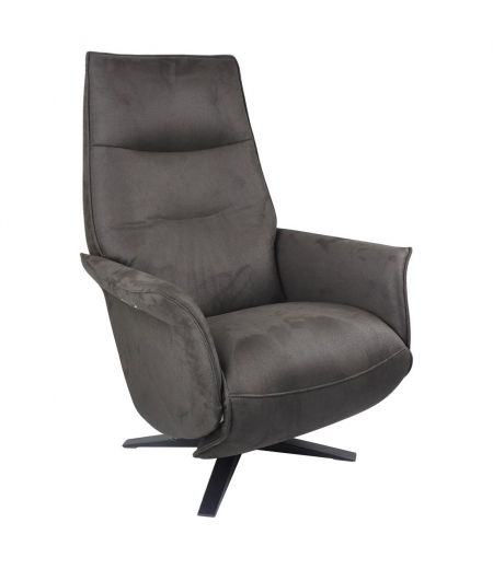 Electric Design Relaxation Armchair 2 Microfiber Motors - SATURNE - Liquorice 
