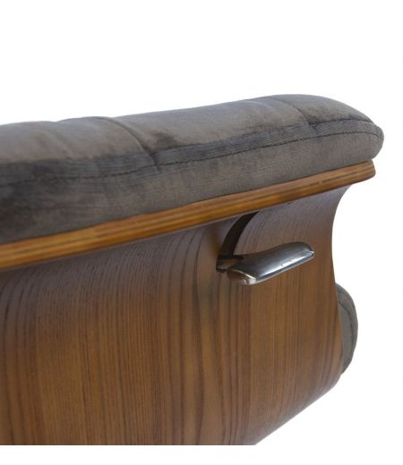 copy of Fauteuil et Pouf relax manuel - Tissu et Chêne Naturel - Aludra