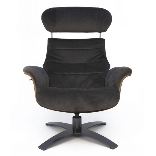 copy of Fauteuil et Pouf relax manuel - Tissu et Chêne Naturel - Aludra