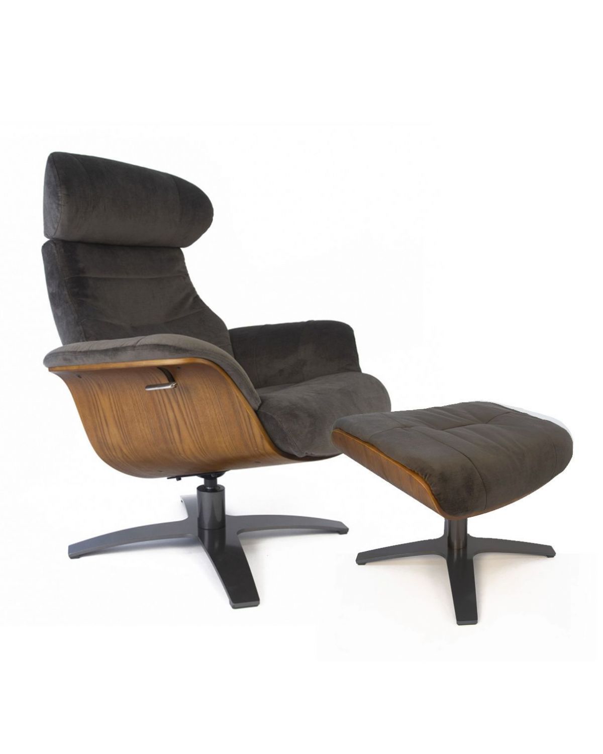 copy of Fauteuil et Pouf relax manuel - Tissu et Chêne Naturel - Aludra