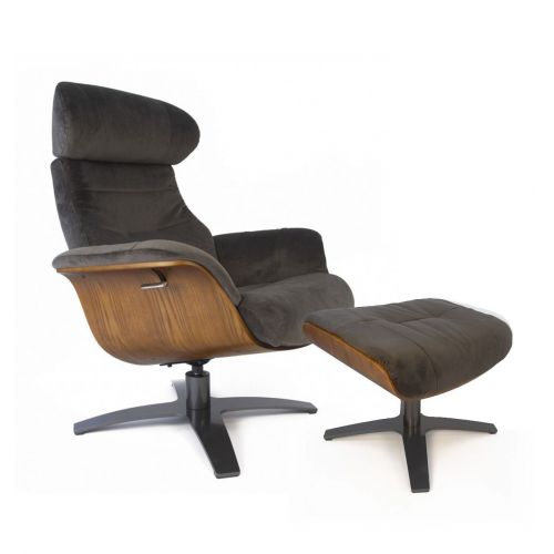 copy of Fauteuil et Pouf relax manuel - Tissu et Chêne Naturel - Aludra