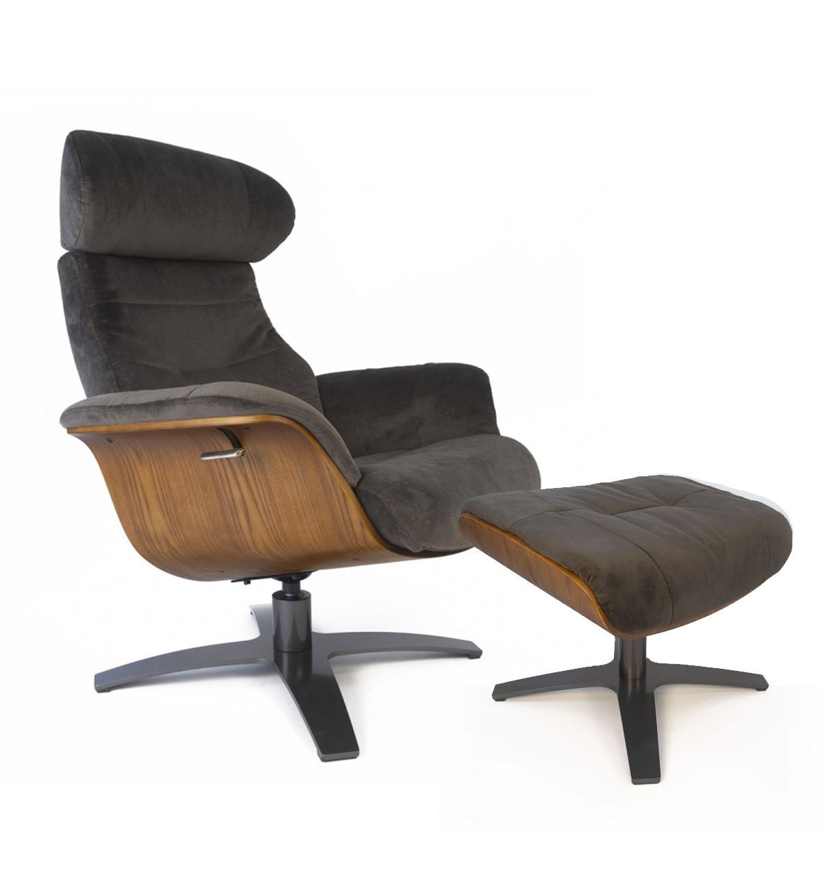 copy of Fauteuil et Pouf relax manuel - Tissu et Chêne Naturel - Aludra