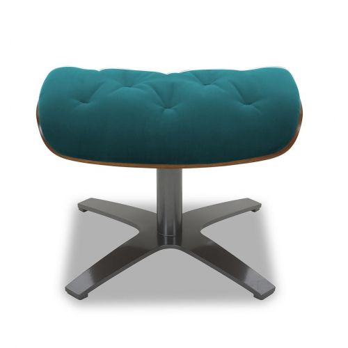 Fabric and Natural Oak Pouffe - Aludra