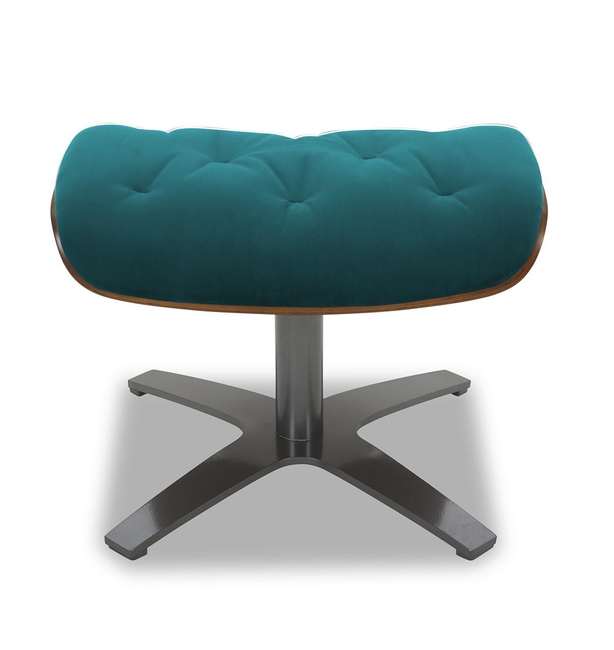 Fabric and Natural Oak Pouffe - Aludra