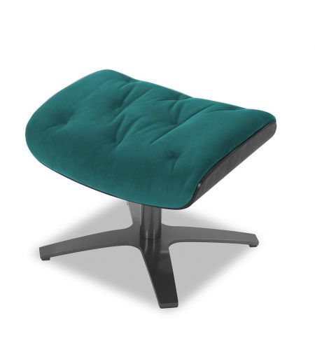 Pouf Tissu et Chêne Noir - Aludra