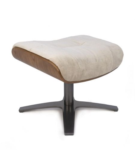 Puf de Tela o Terciopelo y Roble Natural - Véga