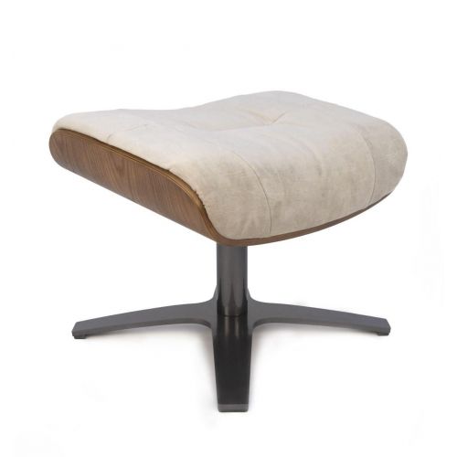 Puf de Tela o Terciopelo y Roble Natural - Véga