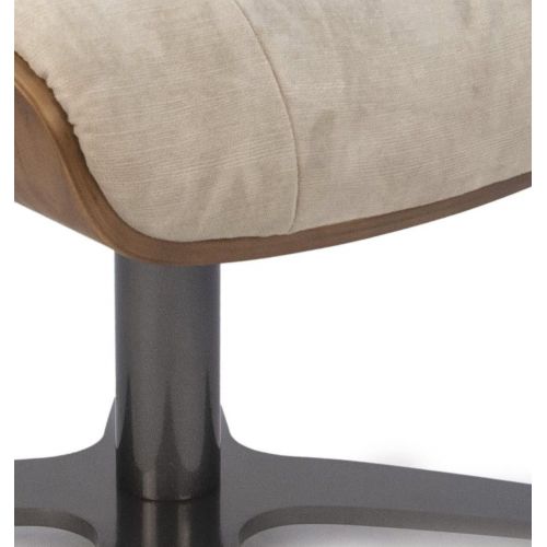 Puf de Tela o Terciopelo y Roble Natural - Véga