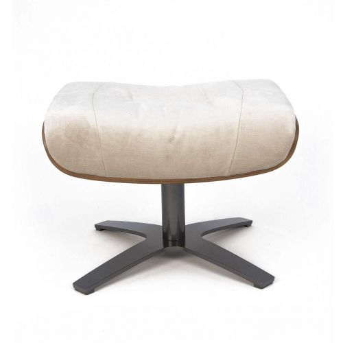 Puf de Tela o Terciopelo y Roble Natural - Véga