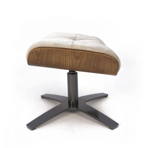 Puf de Tela o Terciopelo y Roble Natural - Véga