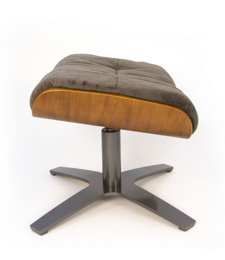 Puf de Tela o Terciopelo y Roble Natural - Véga