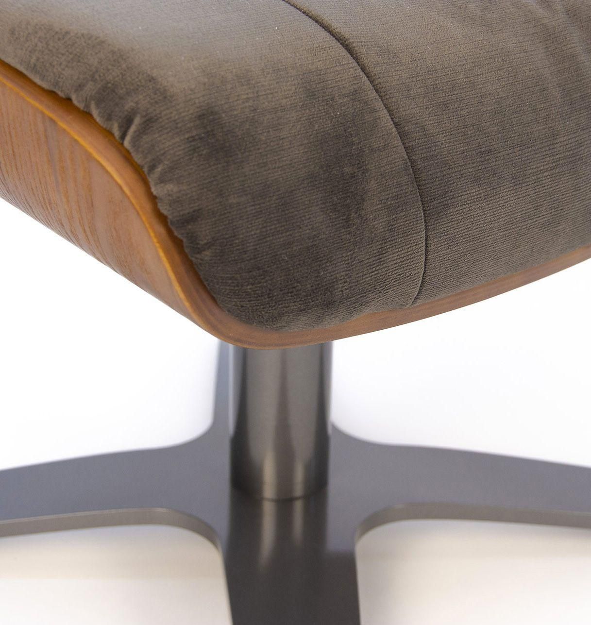 Puf de Tela o Terciopelo y Roble Natural - Véga